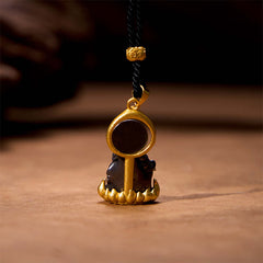 Tibetan Yellow Jambhala Wealth Necklace – Durable steel chain link, everyday religious pendant wear