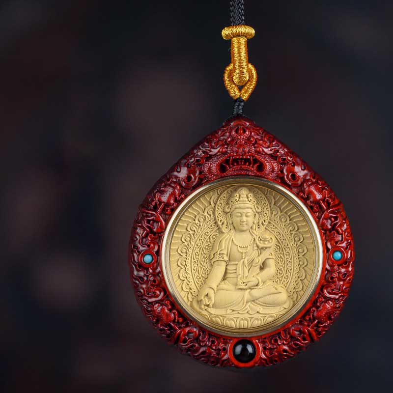Zodiac Buddha Sandalwood Necklace – red sandalwood color deepening with wear, aging beauty demo