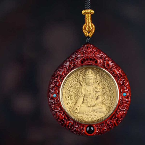 Zodiac Buddha Sandalwood Necklace – red sandalwood color deepening with wear, aging beauty demo