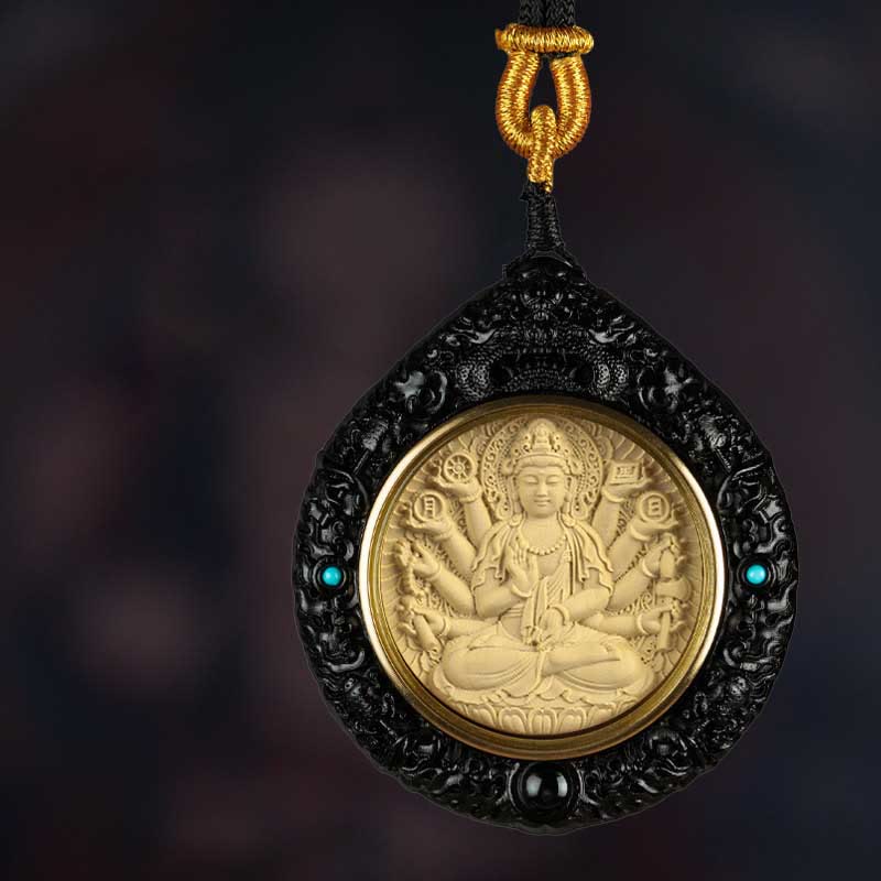 Zodiac Buddha Sandalwood Necklace – dark ebony bead strand with smooth polish, luxury wood jewelry