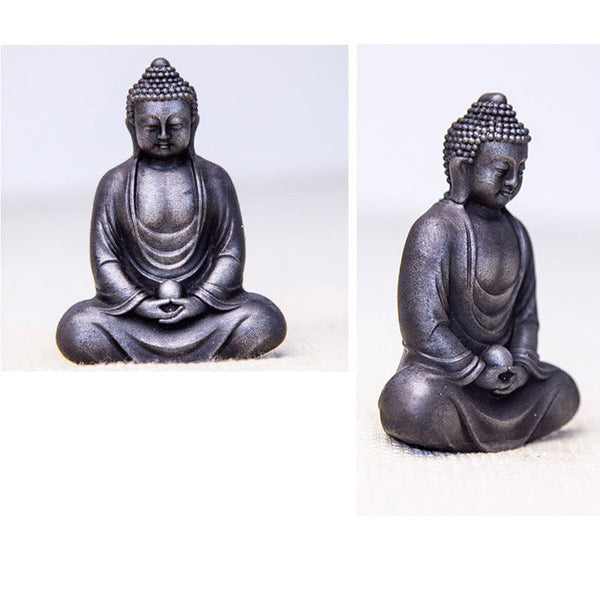 Tibetan Meditating Buddha Statue Iron Powder Resin