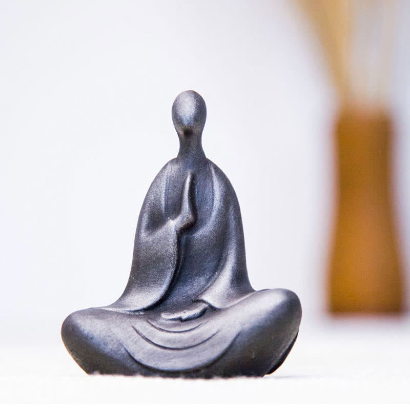 Tibetan Buddha Statue – compact tibetan buddha desk size, iron powder resin statue decor