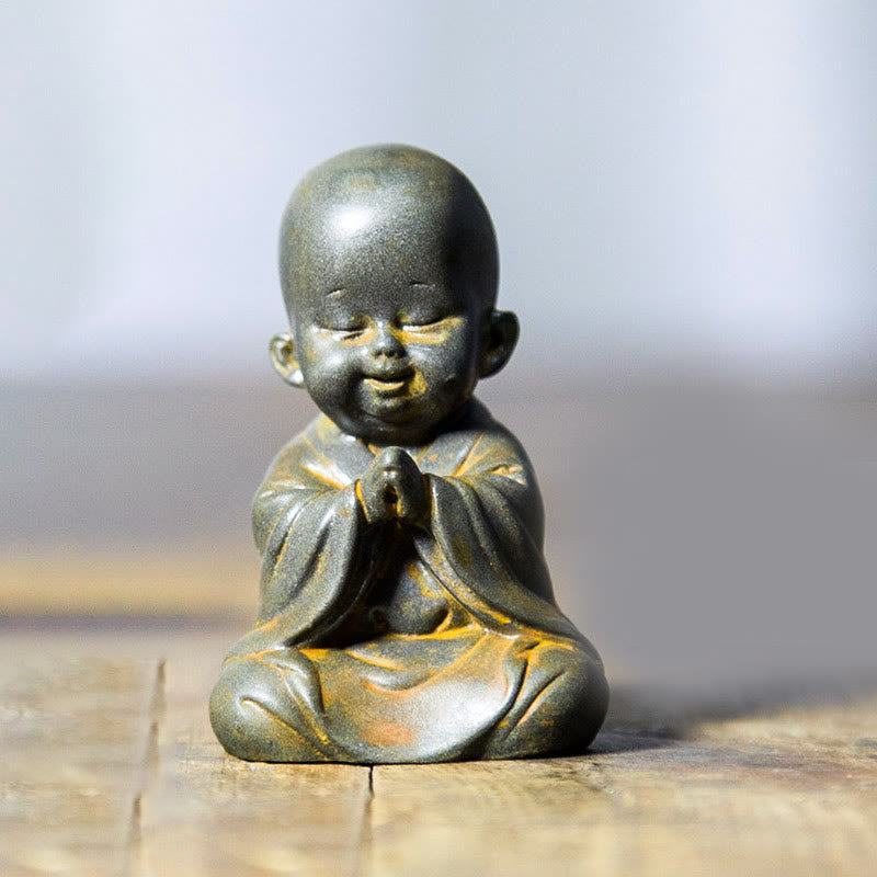 Small Meditating Monk Statue – full collection of eleven poses, small monk statue variety set
