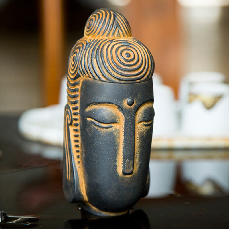 Closed Eyes Meditating Buddha Statue – full body meditation pose sculpture, calming zen altar decor