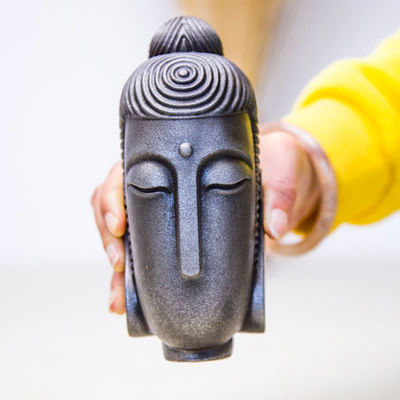 Closed Eyes Meditating Buddha Statue – candlelit ambiance spiritual display, evening meditation room decor