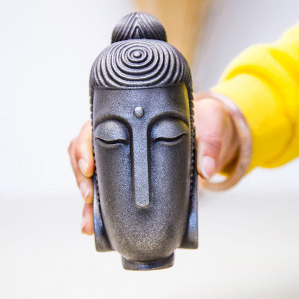 Closed Eyes Meditating Buddha Statue – candlelit ambiance spiritual display, evening meditation room decor