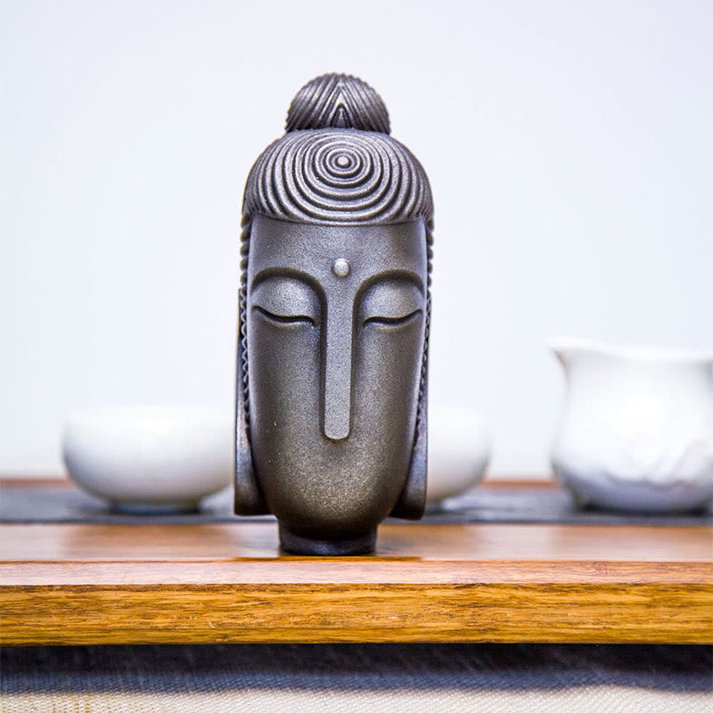Closed Eyes Meditating Buddha Statue – meditative aura captured in resin, sacred space decoration item