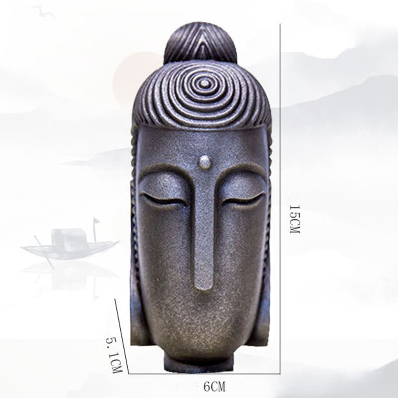 Closed Eyes Meditating Buddha Statue Iron Powder Resin Home Decor