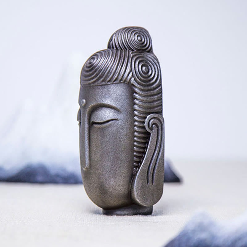 Closed Eyes Meditating Buddha Statue – minimalist setting modern zen decor, serene home office statue