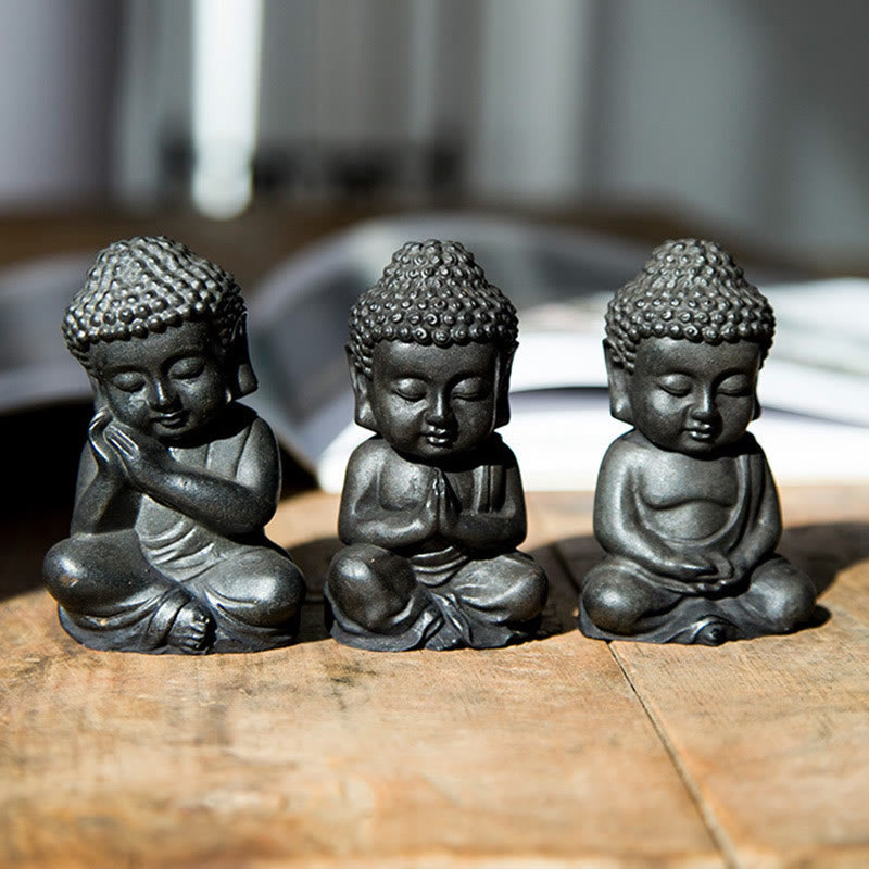 Small Sakyamuni Statue – gift pouch packaging with drawstring for portable blessing gift