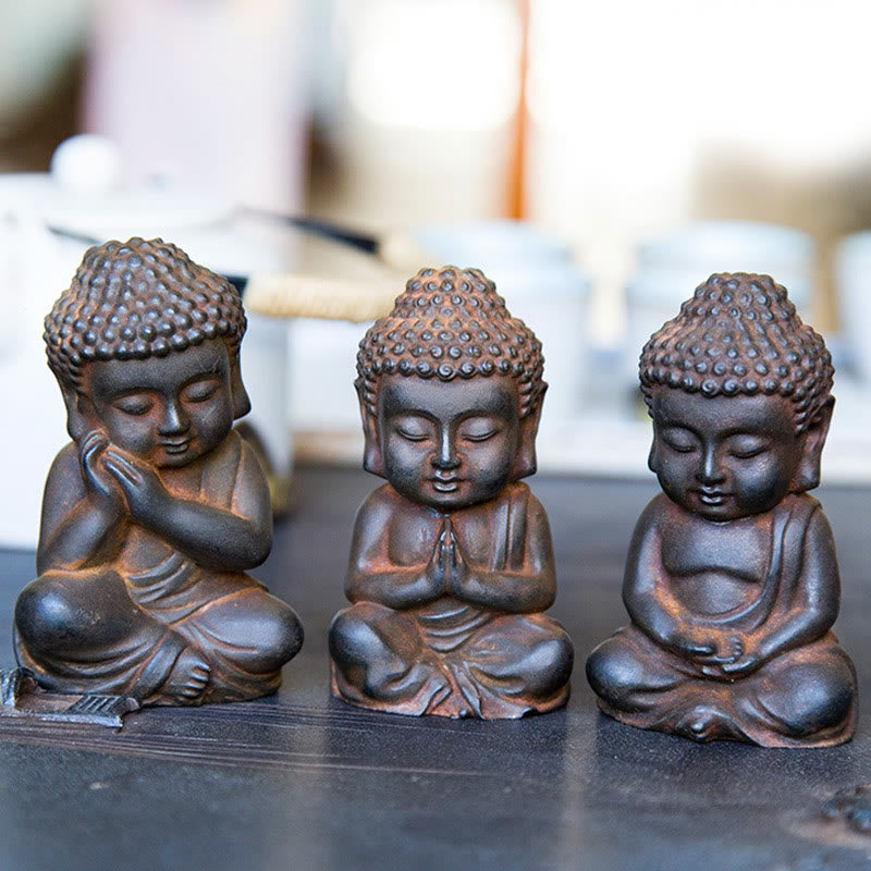 Small Sakyamuni Statue – dimension callouts for personal shrine and desk meditation use