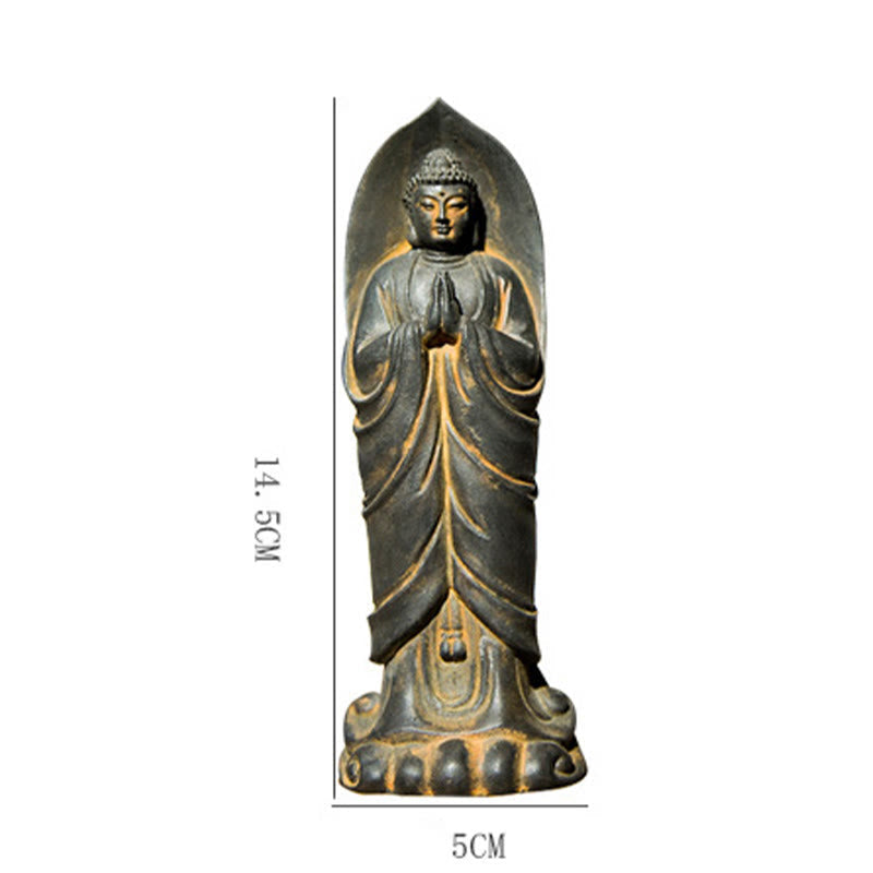 Sakyamuni Namaste Statue – lotus pedestal base detail with rounded petal edge carving