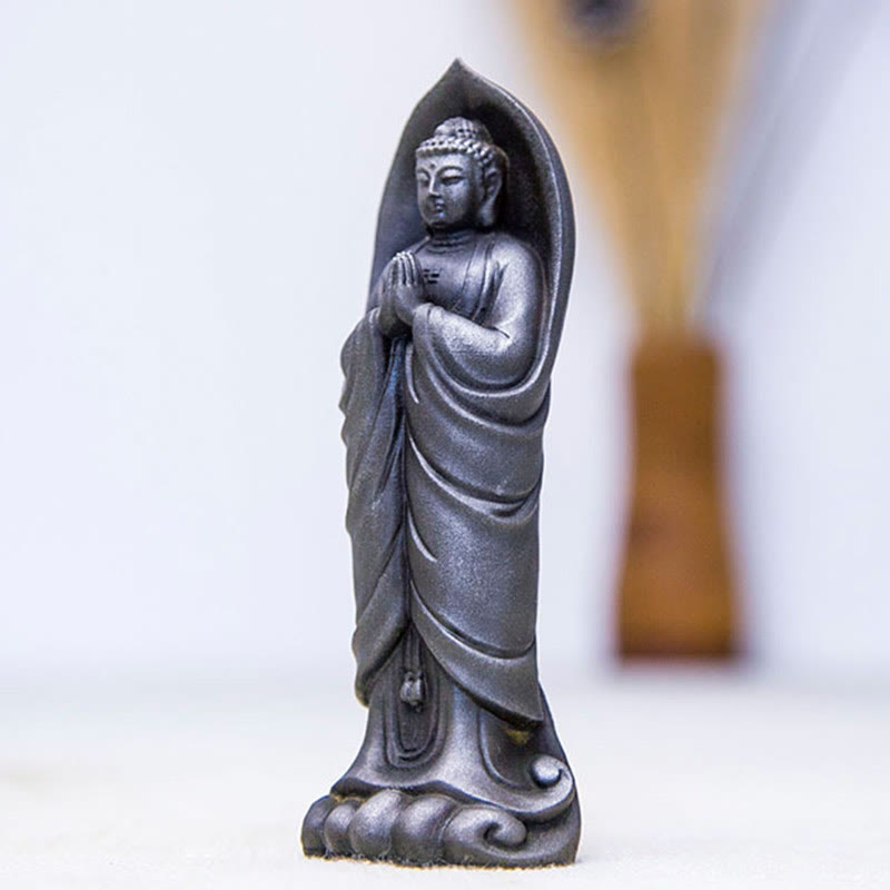 Sakyamuni Namaste Statue – pair of statues flanking doorway for balanced feng shui