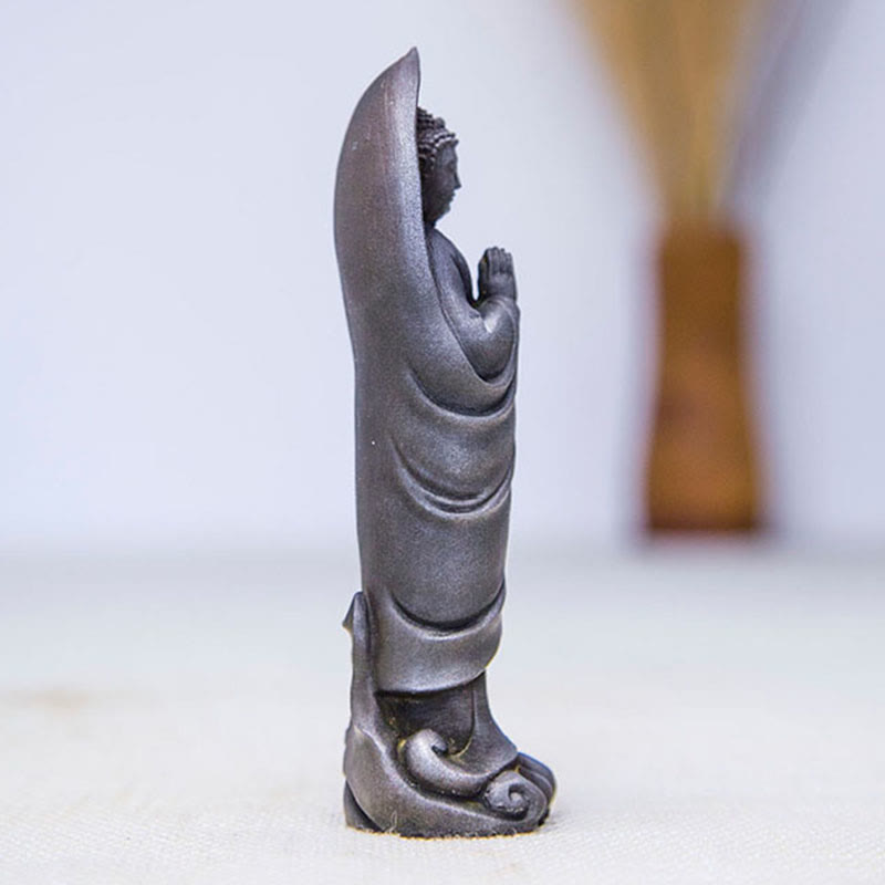 Sakyamuni Namaste Statue – gift packaging with ribbon for spiritual housewarming present