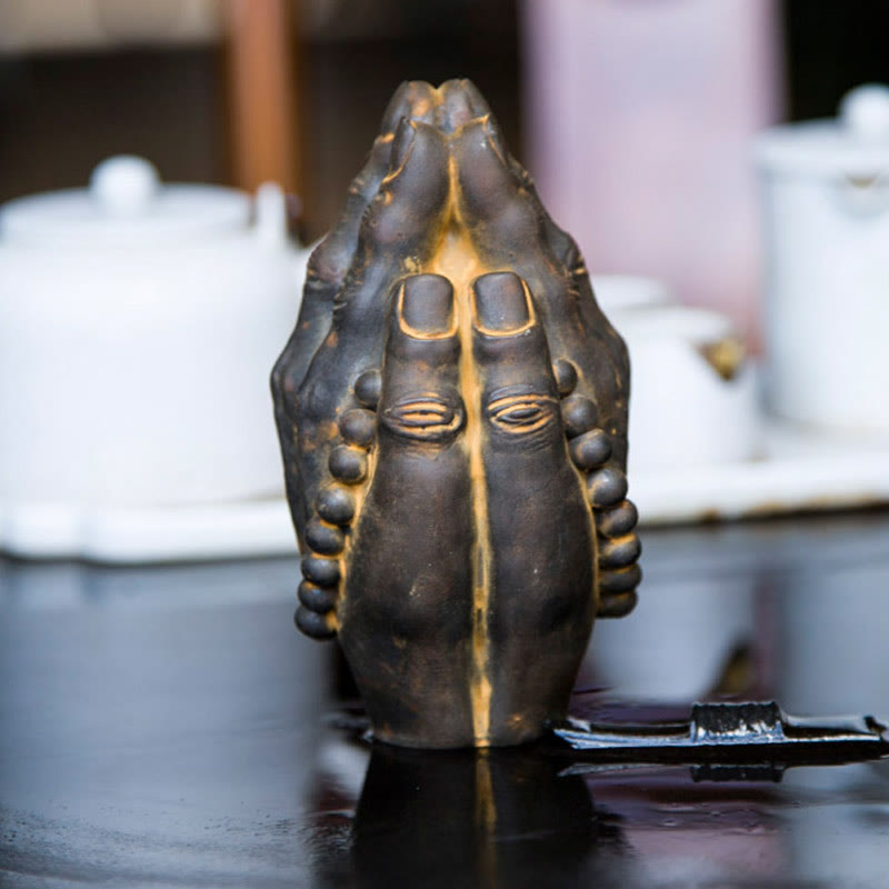 Buddha Hand Namaste Statue – size measurement guide for shelf and mantle display use