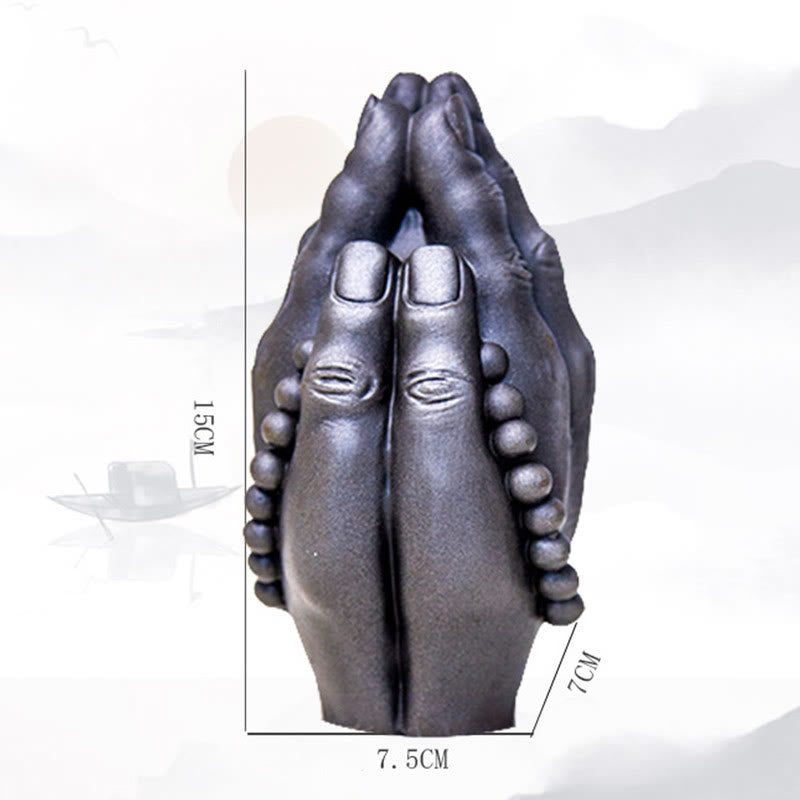 Buddha Hand Namaste Gesture Iron Powder Resin Statue Decor