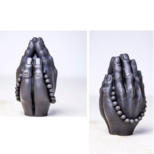 Buddha Hand Namaste Statue – front centered view for greeting and mindfulness home decor