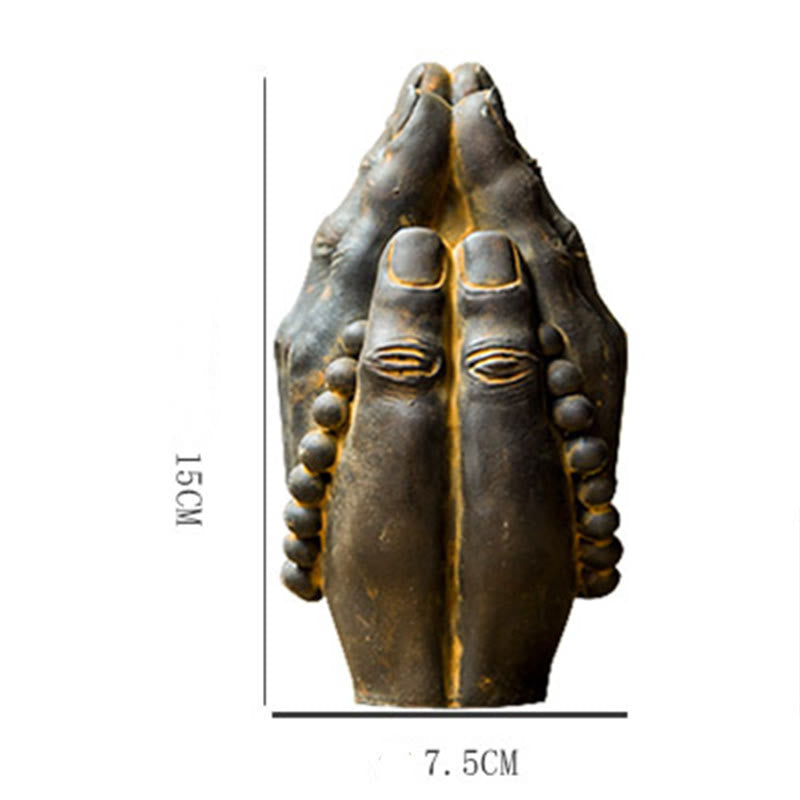 Buddha Hand Namaste Statue – fingers detail with gentle spacing and natural nail shape