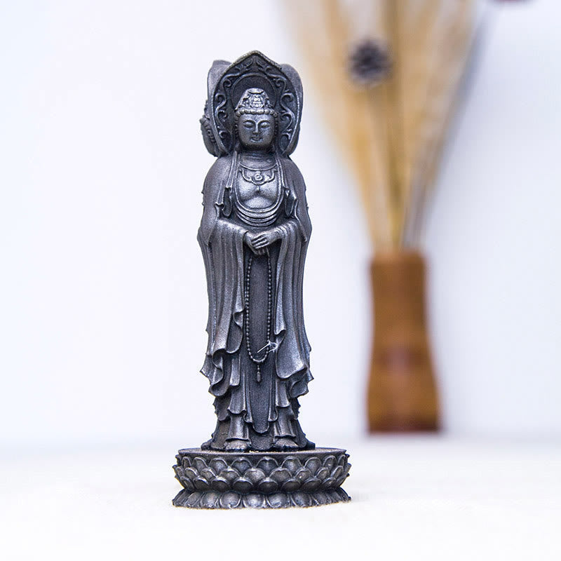 Three-Sided Kwan Yin Statue – casting craft steps from sculpting to final painted detail