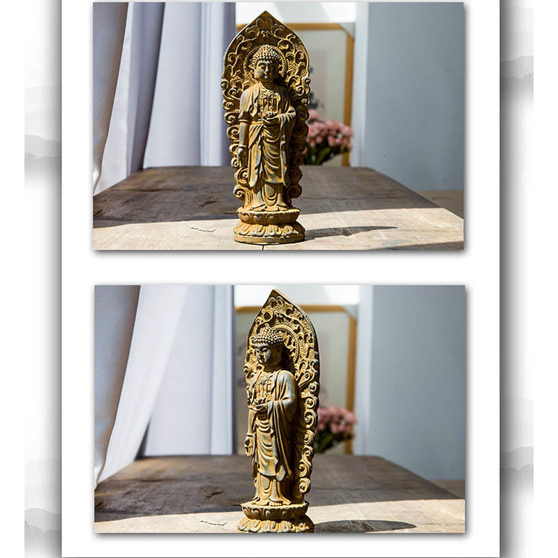 Amitabha Guanyin Trio Statue – Guanyin thousand-eye thousand-hand subtle relief on crown