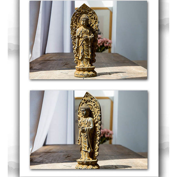 Amitabha Guanyin Trio Statue – Guanyin thousand-eye thousand-hand subtle relief on crown
