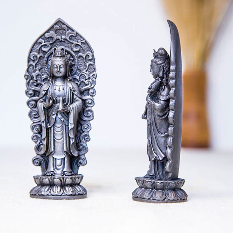 Amitabha Guanyin Mahasthamaprapta Resin Statue Trio Altar Decor