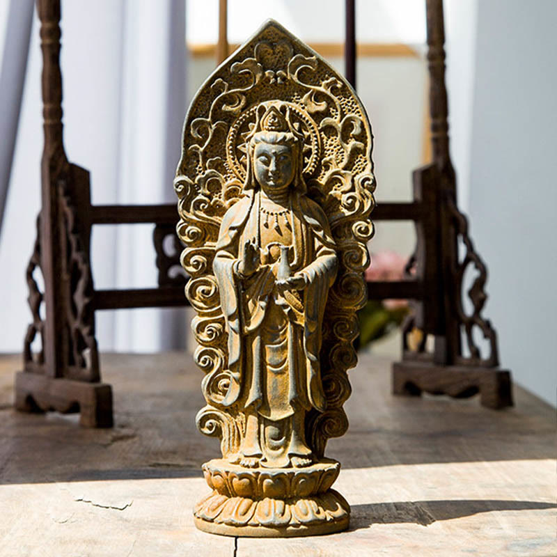 Amitabha Guanyin Trio Statue – three-quarter angle showing harmonious group composition