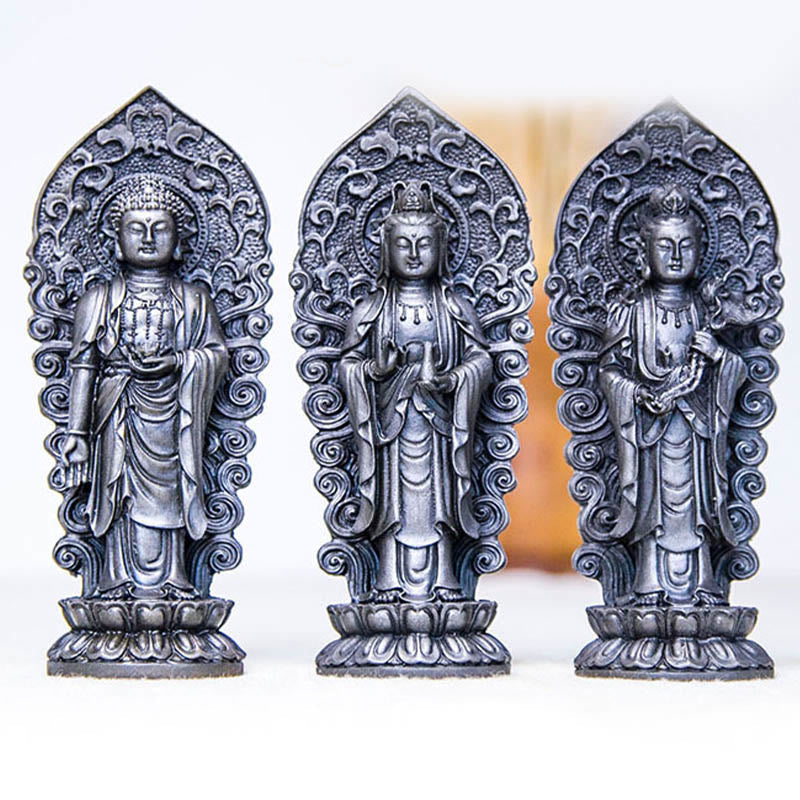 Amitabha Guanyin Mahasthamaprapta Resin Statue Trio Altar Decor