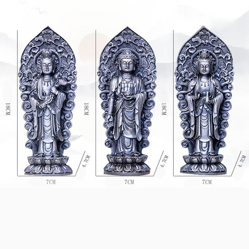 Amitabha Guanyin Mahasthamaprapta Resin Statue Trio Altar Decor