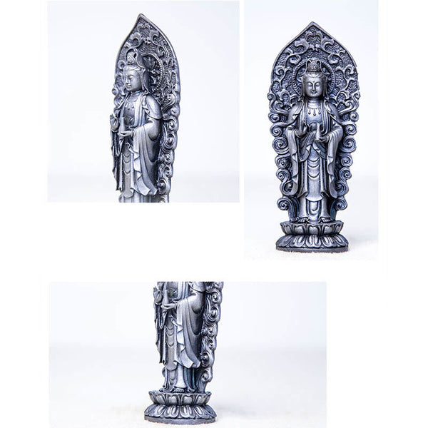 Amitabha Guanyin Mahasthamaprapta Resin Statue Trio