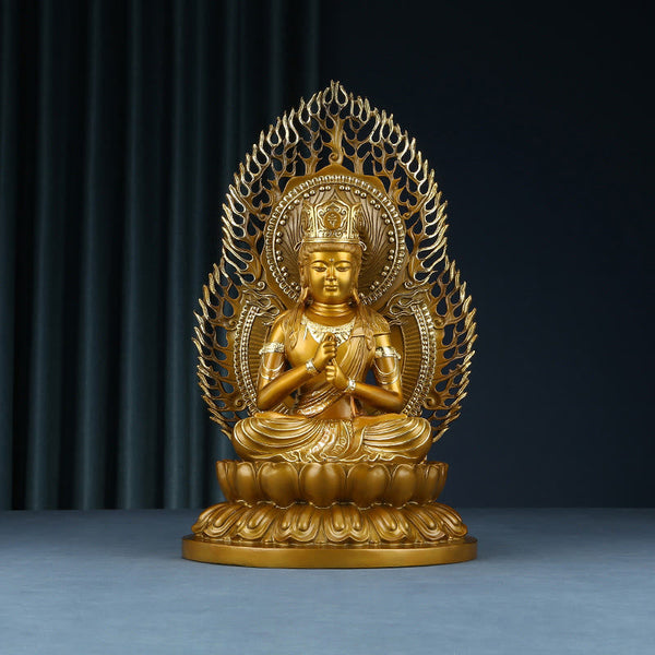 Tathagata Buddha Statue – serene enlightened copper figure in dhyana mudra seated pose