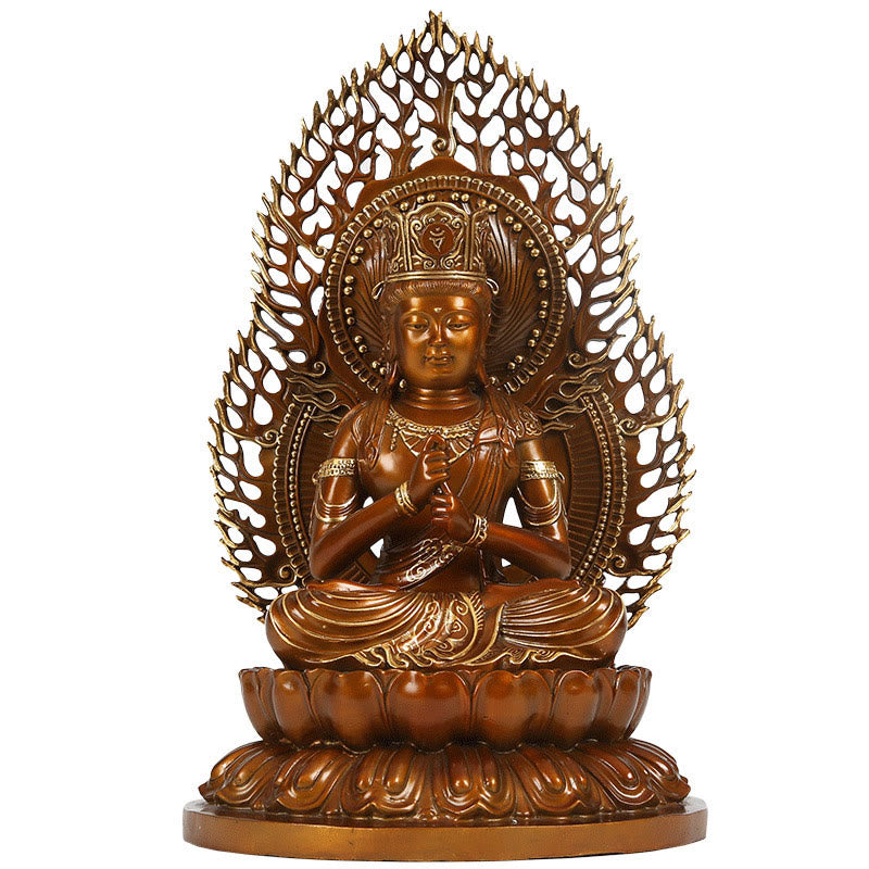 Tathagata Buddha Statue – overhead view of seated posture and symmetrical robe folds