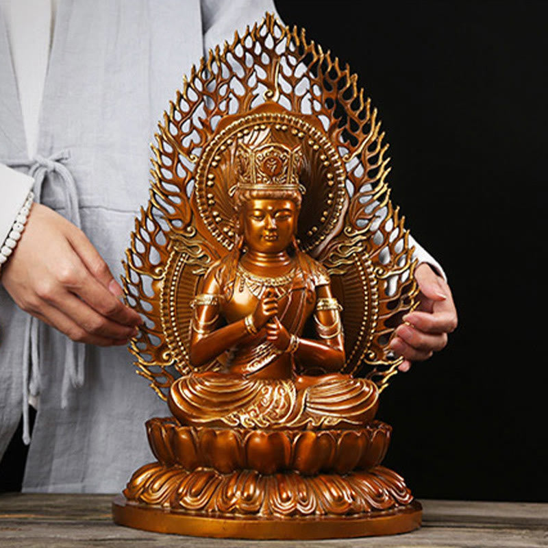 Tathagata Buddha Statue – artisan casting process steps from clay model to bronze finish