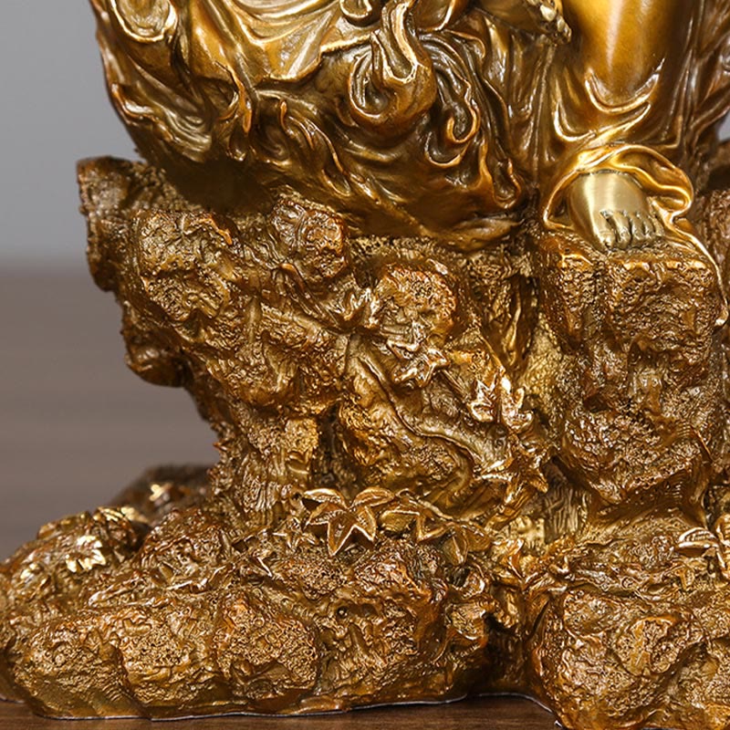 Acalanatha Buddha Statue – size dimension callouts showing height width for home shrine