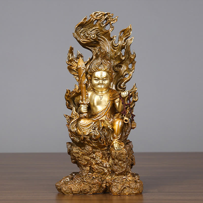 Acalanatha Buddha Statue – statue held in hands demonstrating compact devotional altar size