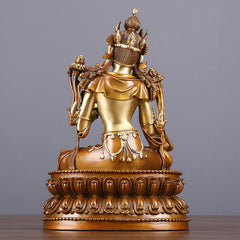Green Tara Protection Statue – right side jewelry detail, zen meditation figurine