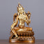 Green Tara Protection Statue – front view half lotus posture, brass Buddhist home decor