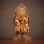Kwan Yin Success Altar Statue – front view seated on rock lotus, brass Buddhist home decor