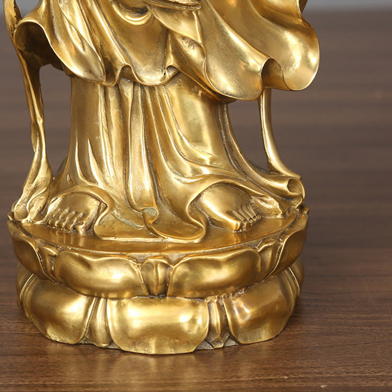 Standing Kwan Yin Wealth Statue – size scale display, spiritual home offering gift