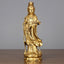 Standing Kwan Yin Wealth Statue – front view no halo on wood, brass Buddhist home decor