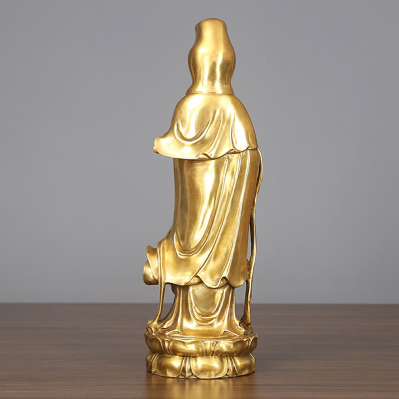 Standing Kwan Yin Wealth Statue – hair crown detail no aureole, sacred Buddhist ornament