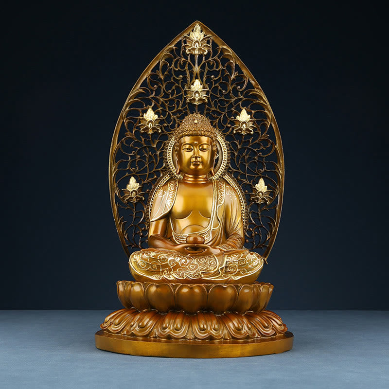 Sakyamuni Amitabha Buddha Statue – center Medicine Buddha view, zen meditation figurine