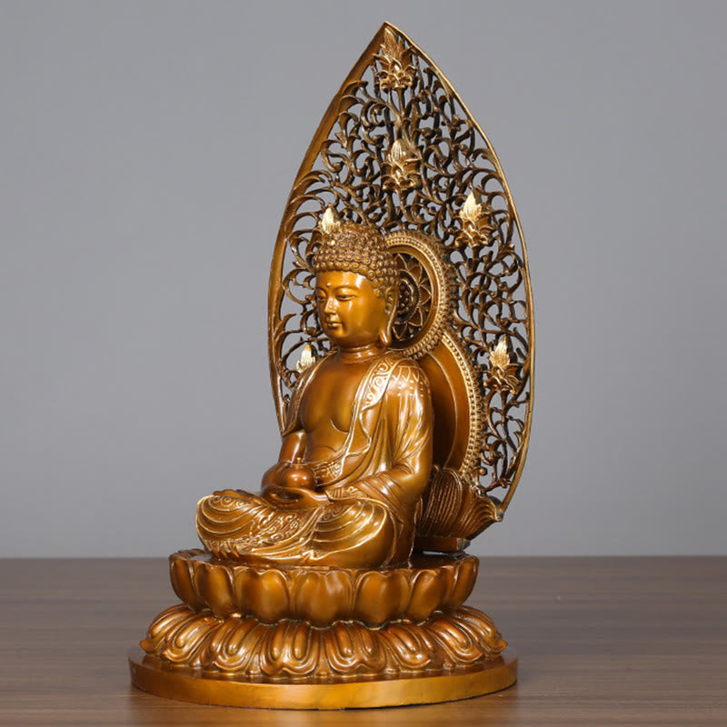 Sakyamuni Amitabha Buddha Statue – home shelf display, spiritual interior design