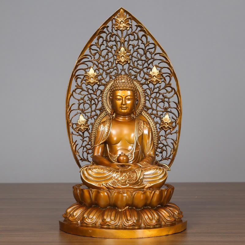 Sakyamuni Amitabha Buddha Statue – seated lotus posture, zen temple devotional figure