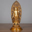 Kwan Yin Aura Harmony Statue – front view with oval aureole, brass Buddhist home decor