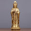 Kwan Yin Avalokitesvara Dharma Wheel Wealth Brass Copper Statue Decoration – Crown hair detail, deity statue carving