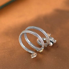 Vintage Dragon Copper Ring | Strength & Wisdom – double serpent wrap ring with scaled texture, protective