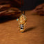 Tibetan Dzi Bead Manjusri Bodhisattva Necklace – agate dzi bead with wisdom deity pendant on cord, Tibetan spiritual jewelry