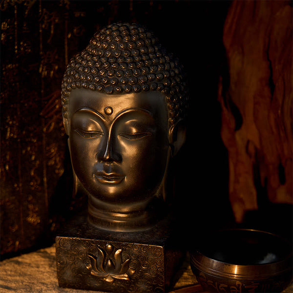 Silver Sheen Obsidian Laughing Buddha Necklace – model wearing necklace at collarbone, elegant gemstone jewelry