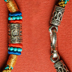 Colorful Six Words Silver Bracelet – Engraved bead and 925 clasp detail, sterling